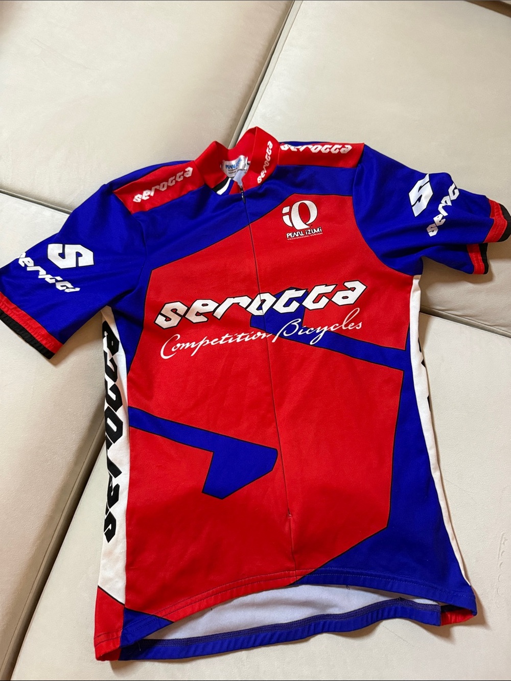 Pearl Izumi Red, Blue and White Short Sleeve Cycling Jersey - Picture 3 of 4